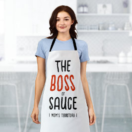 シックボスモマレッド白黒モダンファミリーベーキング エプロン