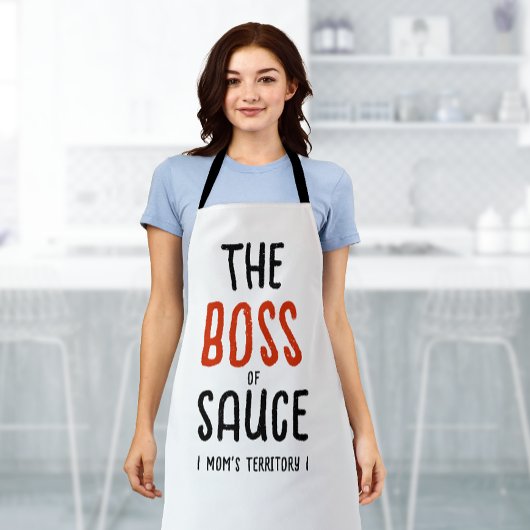 シックボスモマレッド白黒モダンファミリーベーキング エプロン