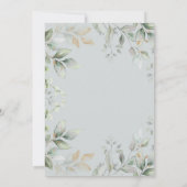 シックボタニカルグリーンリー金ゴールドガーデン50誕生日 招待状 (裏面)