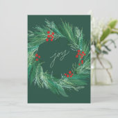 シックボタニカルホリデーリースフラットクリスマスカード シーズンカード (スタンド正面)