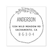 シックボタニカルリースカスタム差出人住所 セルフインキングスタンプ (デザイン)