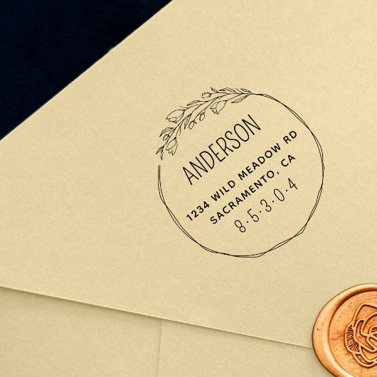 シックボタニカルリースカスタム差出人住所 セルフインキングスタンプ