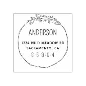 シックボタニカルリースファミリー差出人住所 ラバースタンプ (インプリント)