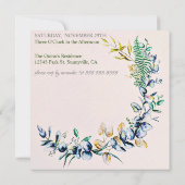 シックボタニカルリースマイルストーン誕生日 招待状 (裏面)