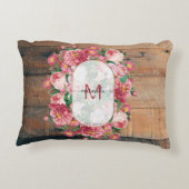 シックボタニカルヴィンテージリースモノグラムウッド アクセントクッション (裏面)