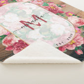 シックボタニカルヴィンテージリースモノグラムウッド シェルパブランケット (3/4)