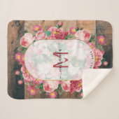 シックボタニカルヴィンテージリースモノグラムウッド シェルパブランケット (正面(横))