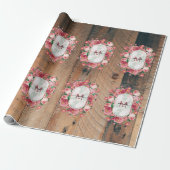 シックボタニカルヴィンテージリースモノグラムウッド ラッピングペーパー (アンロールド)