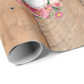 シックボタニカルヴィンテージリースモノグラムウッド ラッピングペーパー (ロールコーナー)