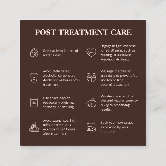 シックボディ スカルプティング アフターケア スパ ヘルス スクエア名刺 (裏面)