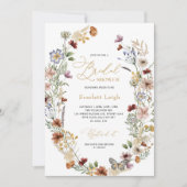 シックボヘミアンガーデンフラワーズブライダルシャワー 招待状 (正面)