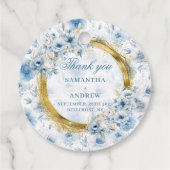 シックボヘミアンパステルブルー金ゴールド結婚ズギフトラベル フェイバータグ (裏面)