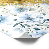 シックボヘミアンライトブルー結婚金ゴールドの8x10カスタム ポスター (角)