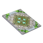 シックボヘミアンヴィンテージファッションティール（緑がかった色）エメラルドグリーン ノートブック (右側)