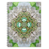 シックボヘミアンヴィンテージファッションティール（緑がかった色）エメラルドグリーン ノートブック (正面)
