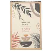 シックボヘミアン抽象芸術グリーンリー カレンダー (カバー)