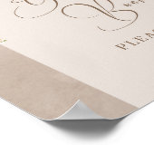 シックボホアーチニュートラルワイルドフラワーズゲストブックサイン ポスター (角)