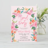 シックボホウォーター色フローラ写真卒業パーティー 招待状 (スタンド正面)