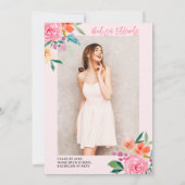 シックボホウォーター色フローラ写真卒業パーティー 招待状 (裏面)