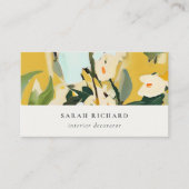 シックボホカラフルイエローオークル絵を描フローラ 名刺 (正面)
