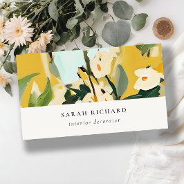 シックボホカラフルイエローオークル絵を描フローラ 名刺