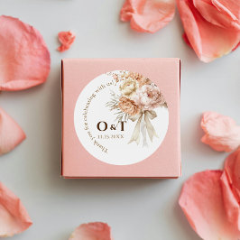 シックボホスタイル結婚の感謝お願いステッカー ラウンドシール