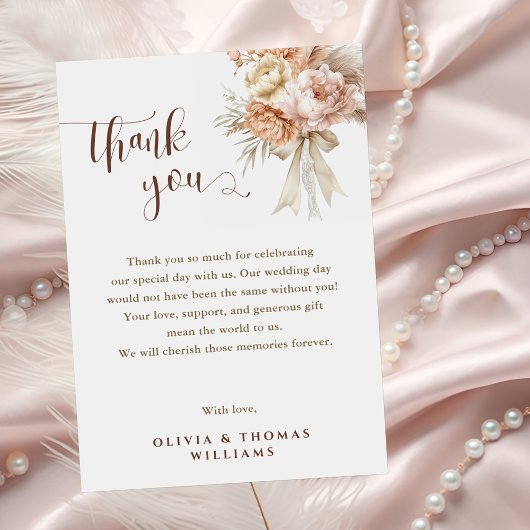 シックボホズク結婚リーミーパステルフローラ サンキューカード