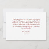 シックボホテラコッタフローラハッピーウェディングデー カード (裏面)