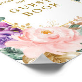 シックボホトロピカルフラワーズゲスト結婚ブック ポスター (角)