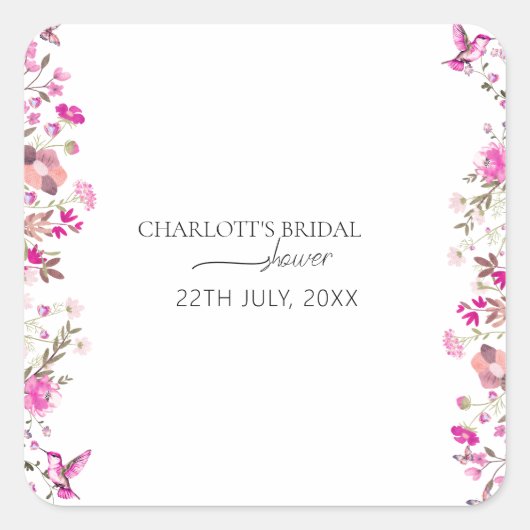 シックボホバラフローラブライダルシャワー スクエアシール (正面)