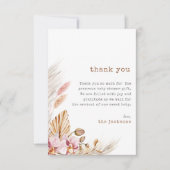 シックボホパンパスグラスベビーシャワーサンキューカード 招待状 (正面)