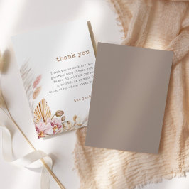 シックボホパンパスグラスベビーシャワーサンキューカード 招待状