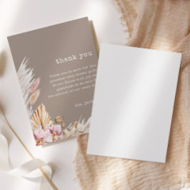 シックボホパンパスグラスベビーシャワーサンキューカード 招待状