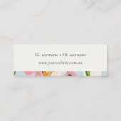 シックボホピカラフルックブルーグリーン絵を描フローラ スキニー名刺 (裏面)