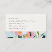 シックボホピカラフルックブルーグリーン絵を描フローラ 名刺 (裏面)