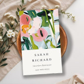 シックボホピカラフルックブルーグリーン絵を描フローラ 名刺