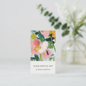 シックボホピカラフルックブルーグリーン絵を描フローラ 名刺 (スタンド正面)