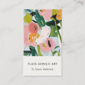 シックボホピカラフルックブルーグリーン絵を描フローラ 名刺 (正面)