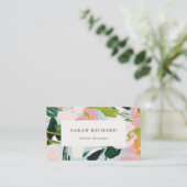 シックボホピカラフルックブルーグリーン絵を描フローラ 名刺 (スタンド正面)