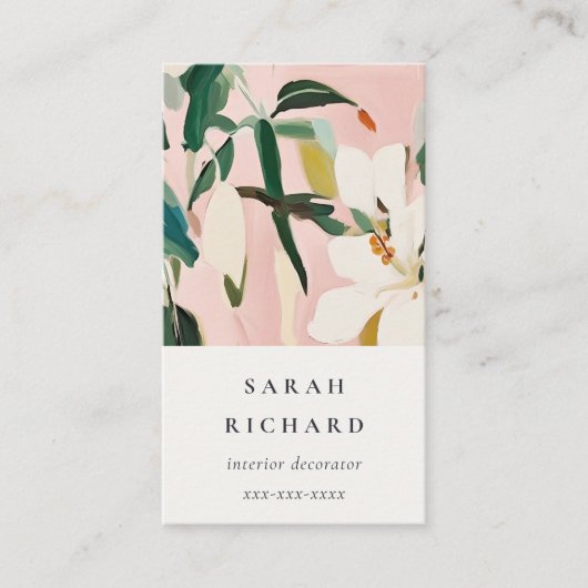 シックボホピカラフルンクティール(緑がかった色)グリーン絵を描フローラ 名刺 (正面)