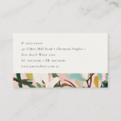 シックボホピカラフルンクティール（緑がかった色）グリーン絵を描フローラ 名刺 (裏面)