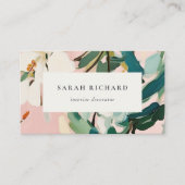シックボホピカラフルンクティール（緑がかった色）グリーン絵を描フローラ 名刺 (正面)
