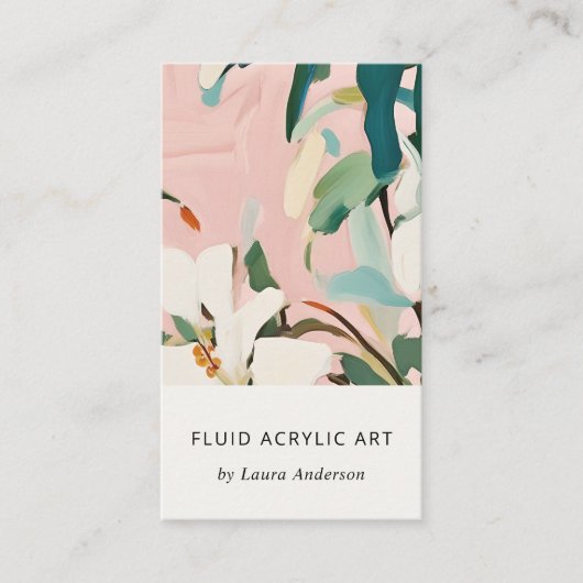 シックボホピカラフルンクティール（緑がかった色）グリーン絵を描フローラ 名刺 (正面)