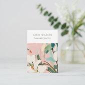 シックボホピカラフルンクティール（緑がかった色）絵を描フローラハイピン 名刺 (スタンド正面)