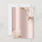 シックボホフラワーズバラ金ゴールドリハーサルディナー 招待状 (裏面)