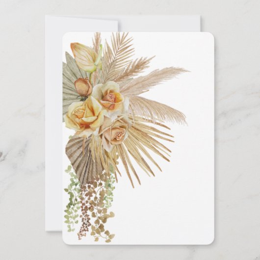 シックボホフラワーズブライダルシャワー 招待状 (裏面)