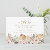 シックボホフローラパンパスパーム金ゴールドブライダルシャワー 招待状 (スタンド正面)