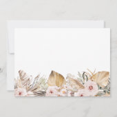 シックボホフローラパンパスパーム金ゴールドブライダルシャワー 招待状 (裏面)