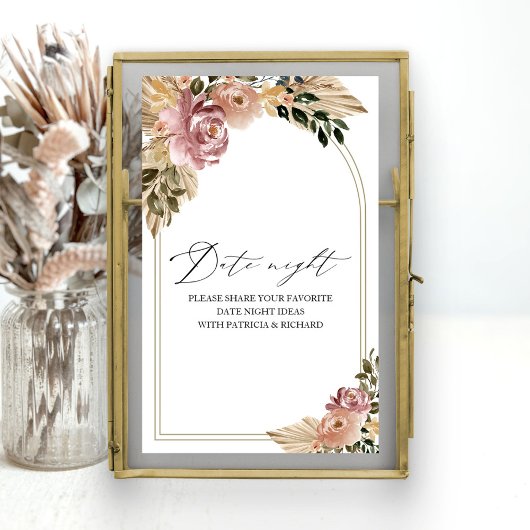 シックボホブライダルシャワーデイトナイトジャールサイン ポスター