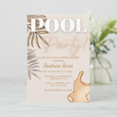 シックボホブライダルシャワーベージュプールパーティー 招待状 (スタンド正面)